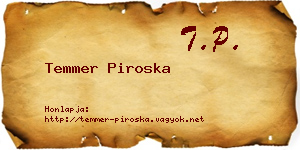 Temmer Piroska névjegykártya